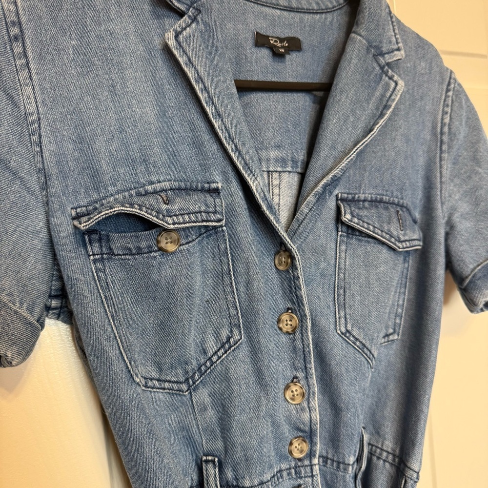 Rails Georgie Denim Belted Playsuit Size Xs - image 4